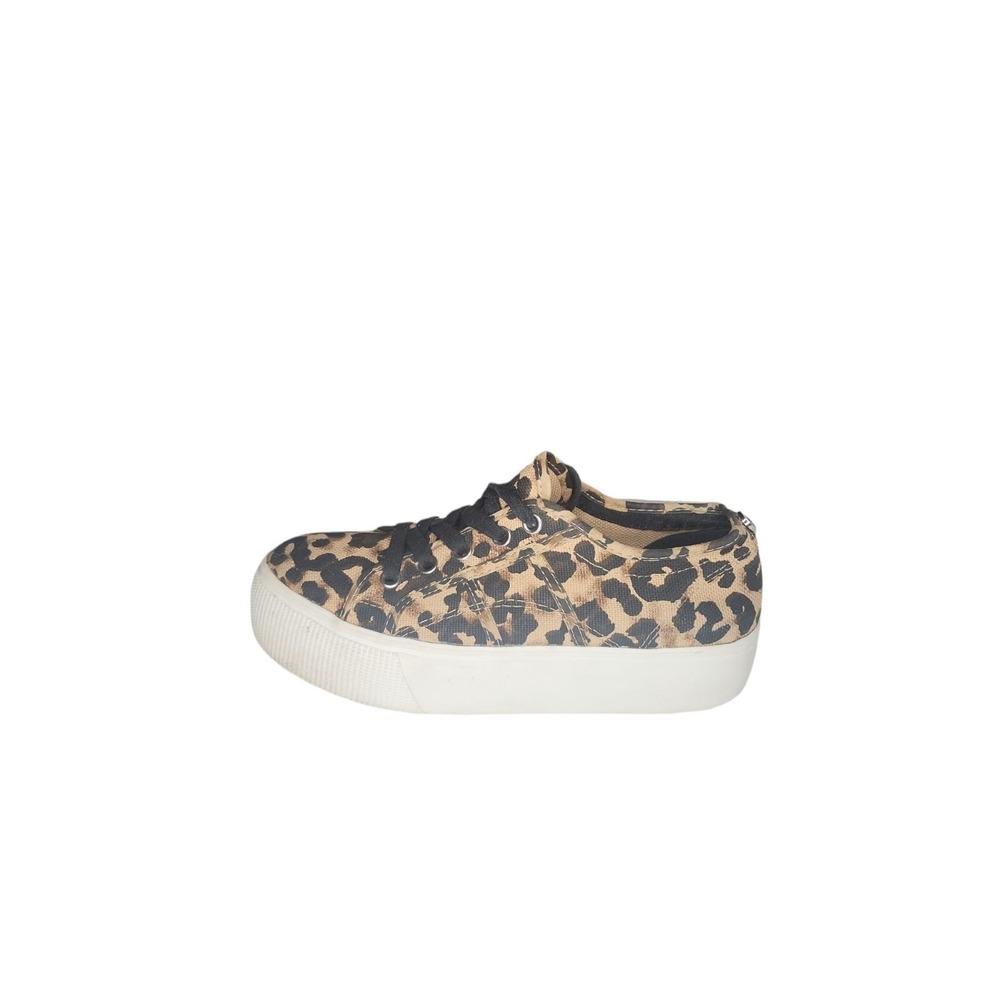 Steve Madden Emmi Womens Sz 7.5 Sneakers Cheetah Print Platform Casual Boho Shoe